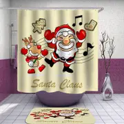 Funny Dancing Reindeer and Santa Shower Curtain