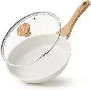 Nonstick Ceramic Frying Pan Skillet with Lid, 8 Inch Omelet Pan, Healthy Non Tox