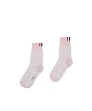 check-jacquard socks One size Pink