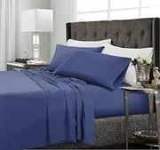 Ramesses 2000 Thread Count Antibacterial Cooling Bamboo Sheet Set, Double, Royal Blue