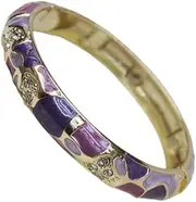 [WBPTP] Enamel Bangle for Women, Geometric Rhinestone Bangles Bracelets Women Multi Color Chinese Ethnic Bangles Traditional Handcraft Jewelry