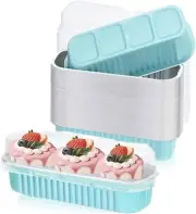 50 Pcs Mini Loaf Pans with Lids Non Stick Rectangle Baking Cups for Cake Bread M