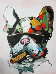 A0 A1 A2 A3 A4 poster print for glass frame pop art painting Dog Mafia Tony