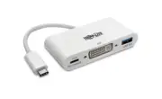 TRIPP LITE (U444-06N-DU-C) USB-C TO DVI VIDEO ADAPTER W/ USB-A HUB PORT CHARGING