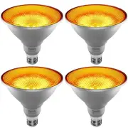 LED Bug Light Bulbs, 1900K Yellow Outdoor PAR38 Flood Lights, Dusk to Dawn Au...