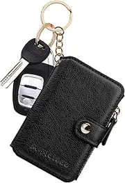 [M-Plateau] Card Cases, Leather Card & ID Cases,Credit Card Holder Wallet Small Card Case Wallet: Wallet Women Small Premium PU Leather , Slim & Cute Women's Wallet with 6 Card Slots, ID Windows & Cash Zipper Pocket, Black, small card case, Travel Wallet