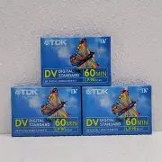 TDK DVC 60 Mini DV Digital Video Cassettes Tapes Lp:90 Sp:60 - NEW SEALED