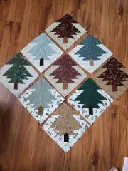 New Quilt blocks 9 piece, Tree Pattern. 9.5"×9.5"