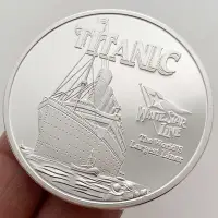 在飛比找Yahoo!奇摩拍賣優惠-特價！現貨 英國泰坦尼克號船鍍銀紀念幣 收藏幣鐵達尼號硬幣紀