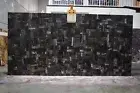 Rectangle Black Petrified Dining Table Top Resin Office Meeting Table