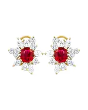 Diana M. Fine Jewelry 18K 3.00 ct. tw. Diamond & Ruby Earrings