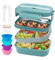 Bento Box Adult Lunch Box, Stackable Lunch Container for Adults Men Women Kid...