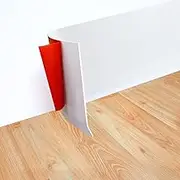 4 Inch x 20 Feet Vinyl Wall Base Baseboard Molding Trim 4'' Flexible Self Adhesive Rubber Wall Base Moulding Trim Peel and Stick Design, (White)