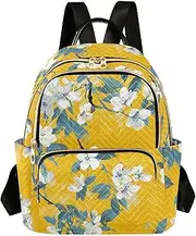 [sanluoli] Simple FLOWER and whites 14 Inch lightweight, anti-theft backpack for women small computer backpack for ladies,teen girls, Simple Flower and Whites, 1 size