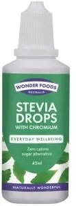 WONDER FOODS Organic Stevia Drops with Chromium 45ml
