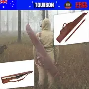 Tourbon Leather Rifle Carrying Scope Case Padded Gun Storage Bag Zippered Pack