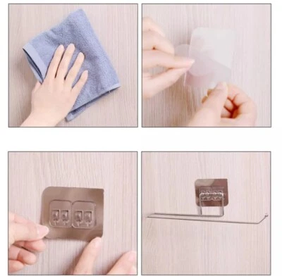 Paper Towel Holder Wall Mount Under Cabinet Adhesive Tissue Paper roll st steel
