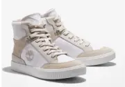 Timberland Skyla Bay White High Top Sneakers Boots Bootie Shoes Flats 9.5 10 NEW