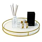 Rotating Lazy Susan Organizer Modern Metal and Wood Base Design for Kitchen, ...