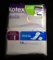 Vintage 2004 - 2010 Kotex Overnight Maxi Pads Sealed Pack - RARE PACKAGING!