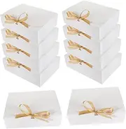 SHERCHPRY 10pcs Bridesmaid Proposal present Box Elegant Folding Cover Case with Ribbon for Wedding Special Occasions Stylish Cardboard Packaging for Cakes Cookies