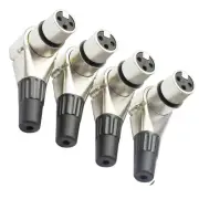 3 Pin XLR Female Adjustable Right Angle Connector Positions Adapter 4Pcs