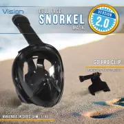 V.2 Anti-Fog Swimming Full Face Mask Surface Diving Snorkel Scuba GoPro - Black