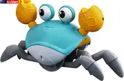 Ainstru Crawling Crab Baby Toy, Tummy Time Toy with Music and LED Light, Walking