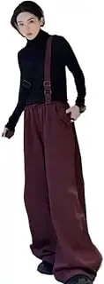 [YiKeGuiHuaShu] Large Size high Waist Wide Leg Overalls Women's Casual Jumpsuits Loose Floor Mopping Pants