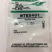 (1) NTE5401 Silicon Controlled Rectifier (SCR) 0.8 Amp Sensitive Gate, TO92