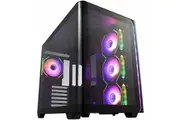 FSP M580-BA: Stylish ATX mid-tower with single 3D curved glass 4 PWM ARGB fans supports ATX(BTF)/Micro ATX/Mini-ITX dual-chamber excellent cooling