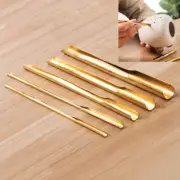 5 Pcs Brass Clay Hole Cutter Pottery Ceramic Punch Tools Slotting Sculpting Set