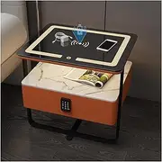 High Gloss Smart Bedside Table with Drawer, Smart Nightstand with Locker, Practical Bedside Furniture for Bedroom Living Room