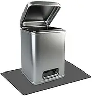 Tinideya Waterproof Trash Can Mat with Raised Edge Non Slip Under Garbage Can Mat Trash Can Pads Protective Silicone Rubber Tray for Kitchen to Avoid Spills Floor Scratches(Black,15.8" X 23.6")