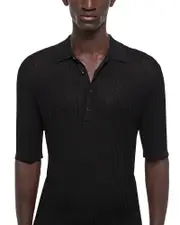 Helmut Lang Pointelle Polo Shirt Small