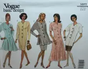 Vogue Sewing Pattern 1077 Misses Dress Tunic Skirt Size 8-12