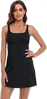 [HDE] Womens Exercise Workout Dress with Built-in Shorts Sleeveless Athletic Dresses for Golf Tennis