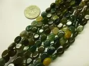 8x10mm Flat Oval Gemstone Fancy Agate Beads 15.5 " Jewelry Making Beads