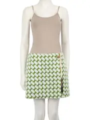 Green Wool Tweed Mini Skirt