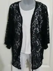 Juniors Kimono Cardigan Black Lace Freshman brand Size S Small NEW NWT $19