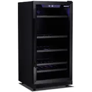 Husky Riserva 240L Dual Zone Freestanding Wine Fridge in Matt Black (HUSWS72DMBZY)
