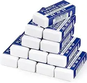 12Pcs Eraser Multipack - Premium Latex-Free Plastic Erasers for School, Office & Art Use,Smudge-Free Pencil Erasers for Kids & Adults, Strong Erasing Power for Graphite & Coloured Pencils |,Bulk Val