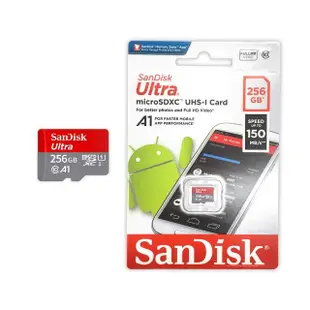 【SanDisk 晟碟】256GB Ultra microSDXC C10記憶卡150MB/s(SDSQUAC-256G-GN6MN)