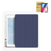StylePro combo, iPad 7th, 8th, 9th, 10.2” slim fit smart folio case + tempered glass screen protector, blue.