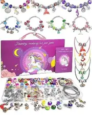 200 Pcs Charm Bracelet Making Kit, Friendship Jewelry Making Supplies Unicorn...