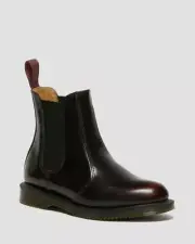 Dr Martens Women's Flora Arcadia Leather Chelsea Boot, Cherry Red Size 11 US