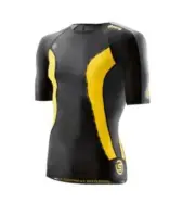SALE | SKINS DNAMIC MENS COMPRESSION SHORT SLEEVE TOP - BLACK / CITRON