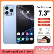 4G Android Smartphone 7.3inch Dual SIM Mobile Phone Unlocked 8GB+256GB With 72+108MP Camera Color Blue