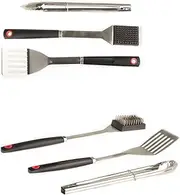 2X Adventure Kings BBQ Tool Set Stainless Steel Tongs, Spatula & Scraper/Brush