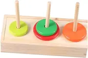 YARNOW 1Set Large Wooden Tower for Colorful Ring Puzzle Educational Game Develops Creativity and Skills Learning for Ages